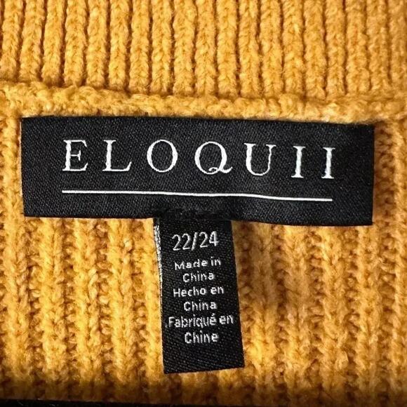 Eloquii womens Mini Sweater Dress Collar mustered fall soft knit - Picture 6 of 6